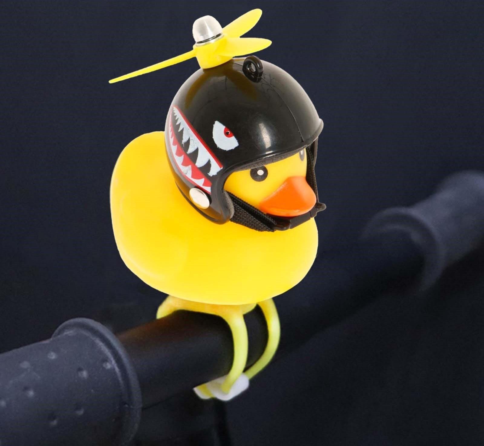 Утка с пропеллером, крепление на руль, желтый, микс