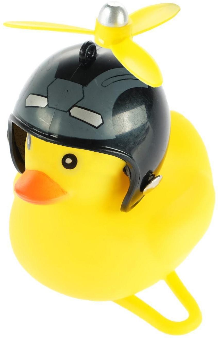 Утка с пропеллером, крепление на руль, желтый, микс