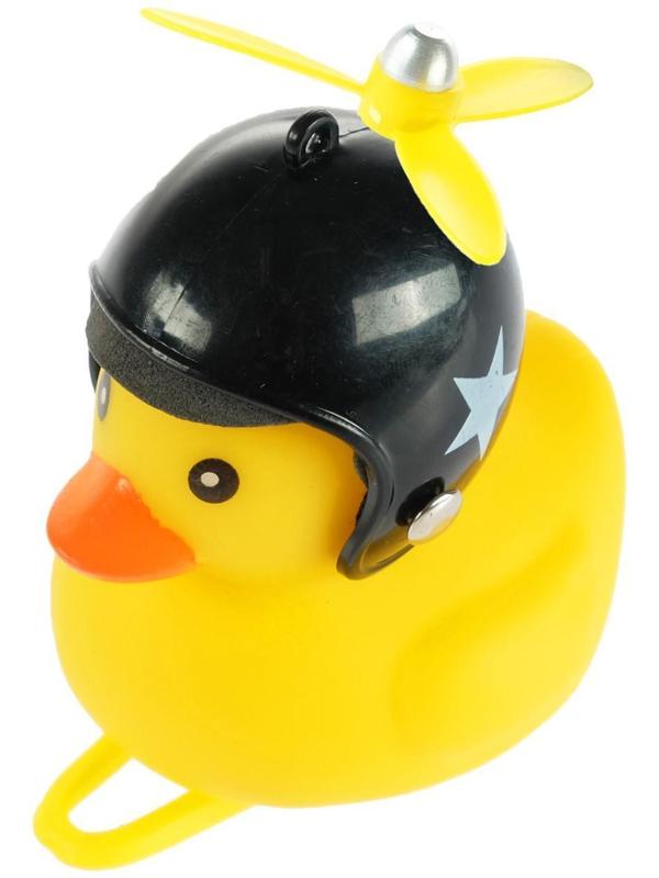 Утка с пропеллером, крепление на руль, желтый, микс