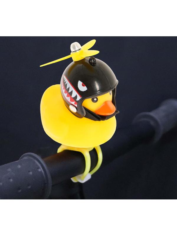 Утка с пропеллером, крепление на руль, желтый, микс