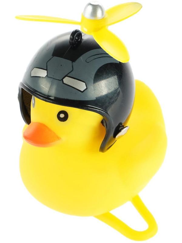 Утка с пропеллером, крепление на руль, желтый, микс