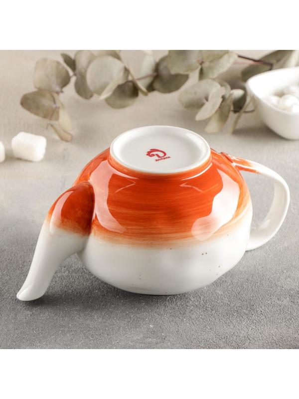 Чайник керамический заварочный Доляна «Космос», 600 мл, цвет оранжевый