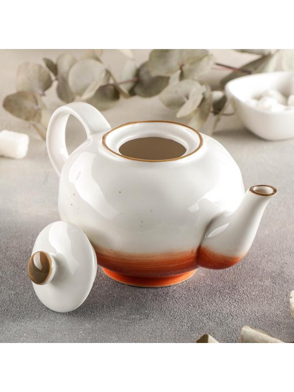 Чайник керамический заварочный Доляна «Космос», 600 мл, цвет оранжевый