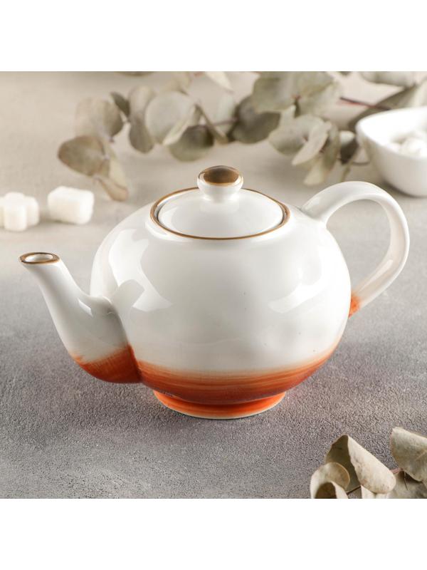 Чайник керамический заварочный Доляна «Космос», 600 мл, цвет оранжевый