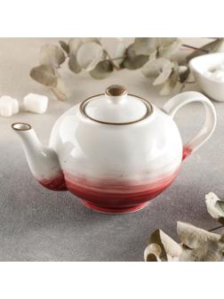 Чайник керамический заварочный Доляна «Космос», 600 мл, цвет красный