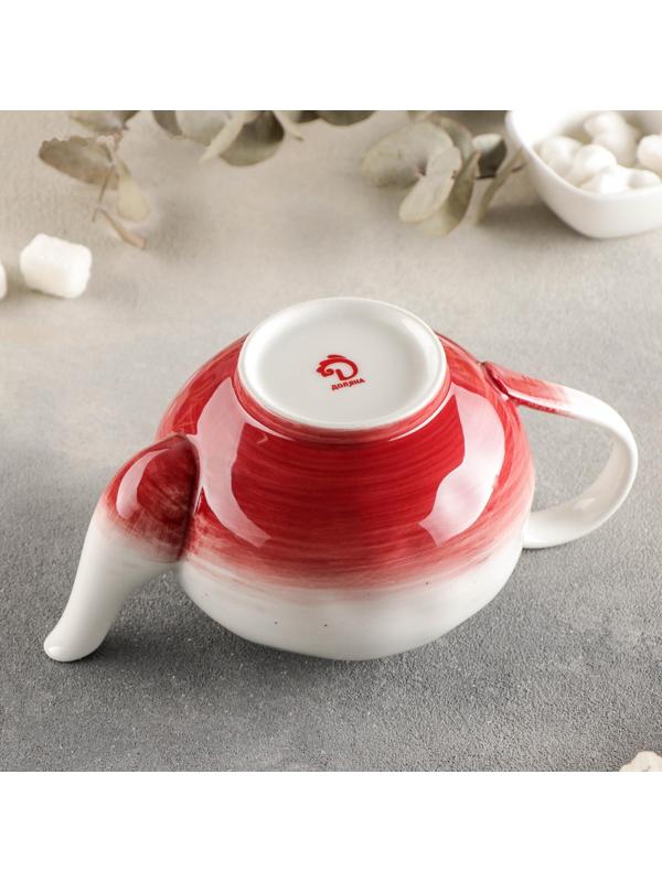 Чайник керамический заварочный Доляна «Космос», 600 мл, цвет красный