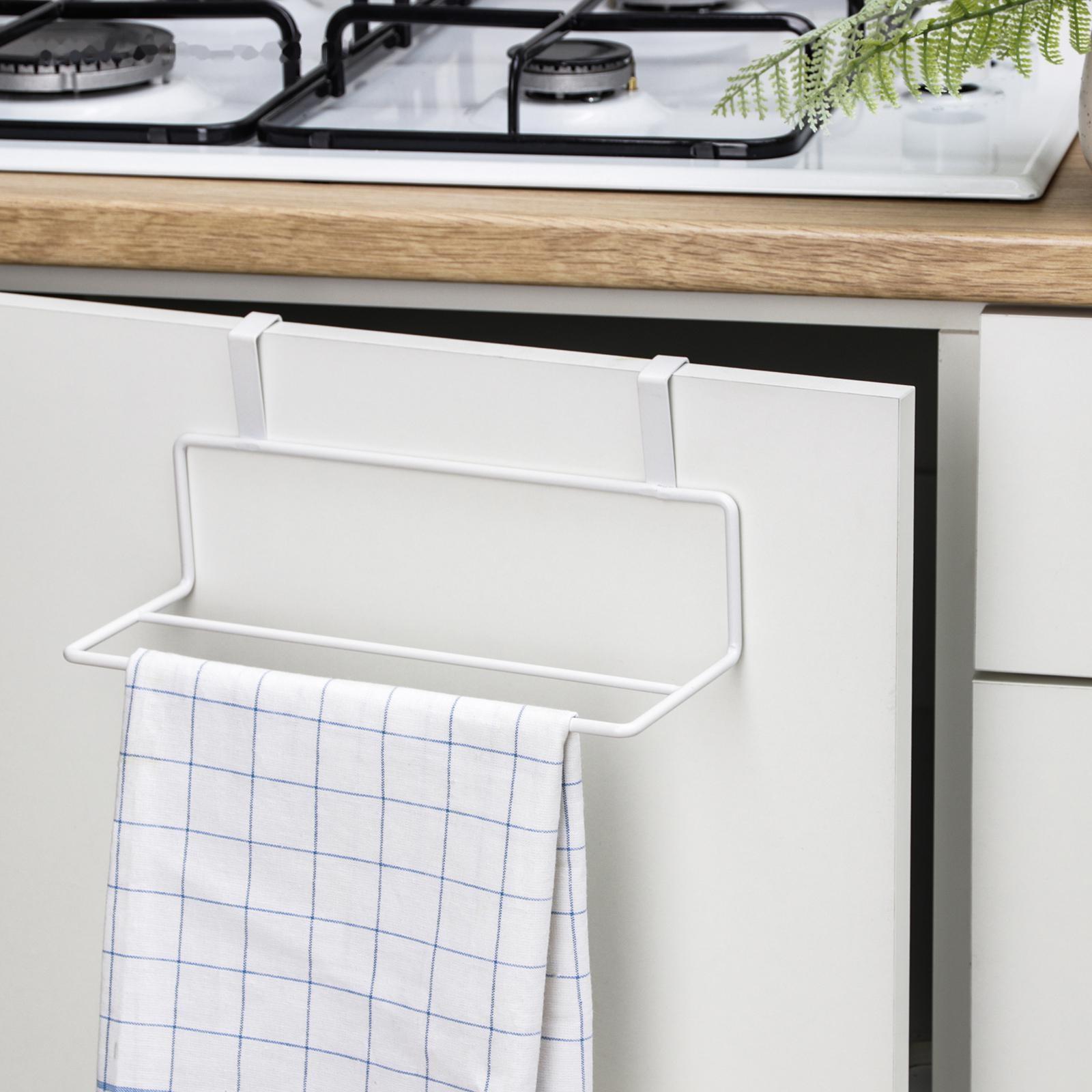 Держатель для полотенец на дверцу, 24,5×10×10 см, цвет белый