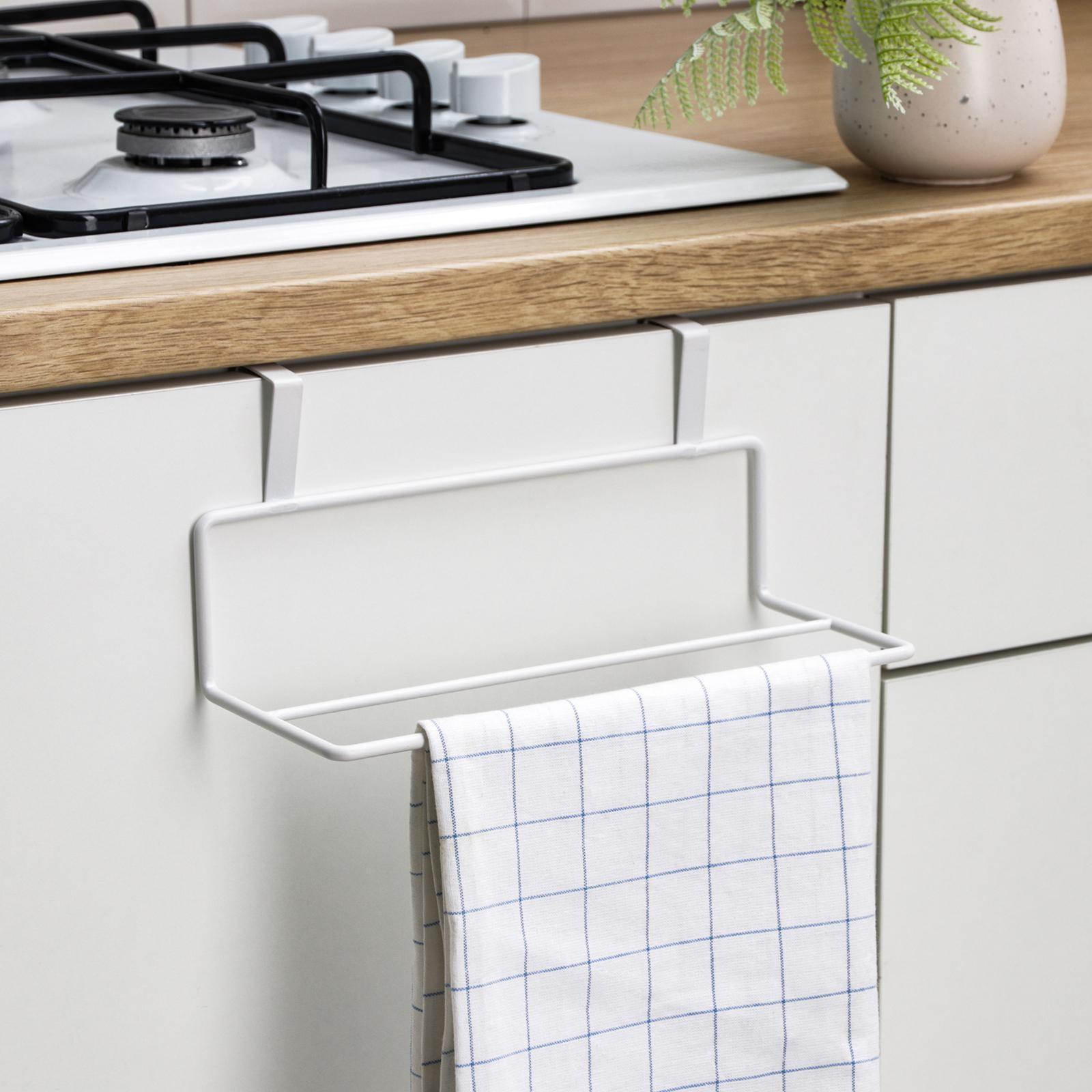 Держатель для полотенец на дверцу, 24,5×10×10 см, цвет белый