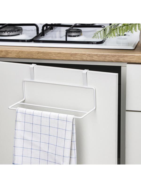 Держатель для полотенец на дверцу, 24,5×10×10 см, цвет белый