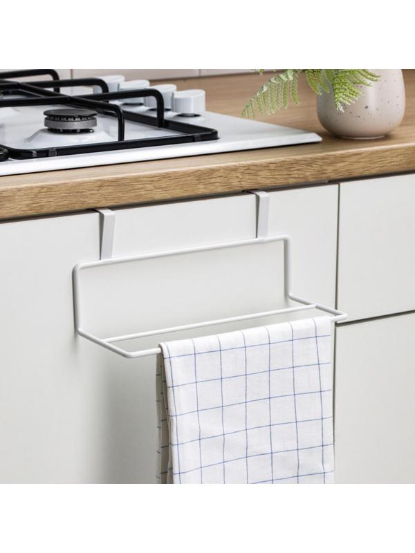 Держатель для полотенец на дверцу, 24,5×10×10 см, цвет белый