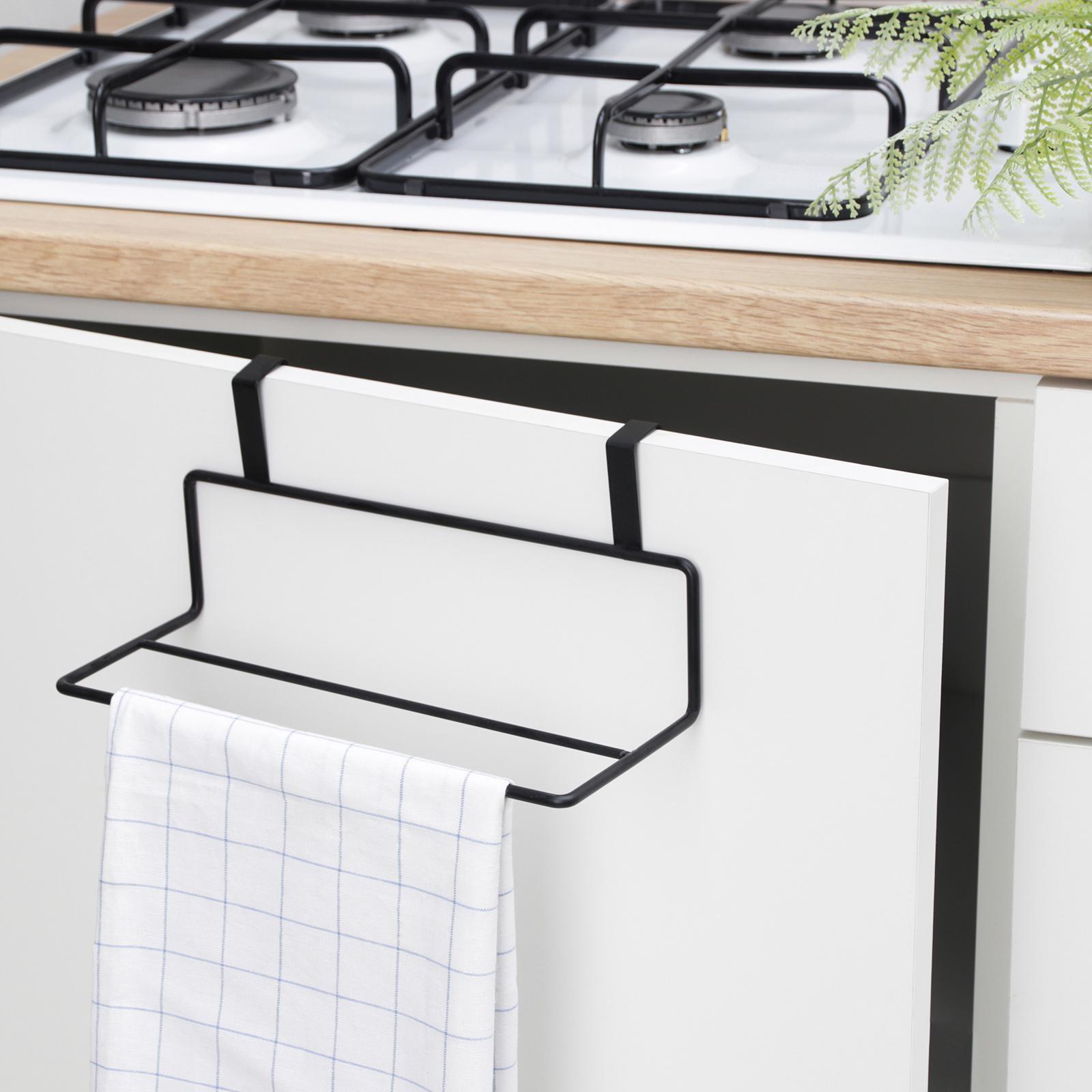 Держатель для полотенец на дверцу, 24,5×10×10 см, цвет чёрный