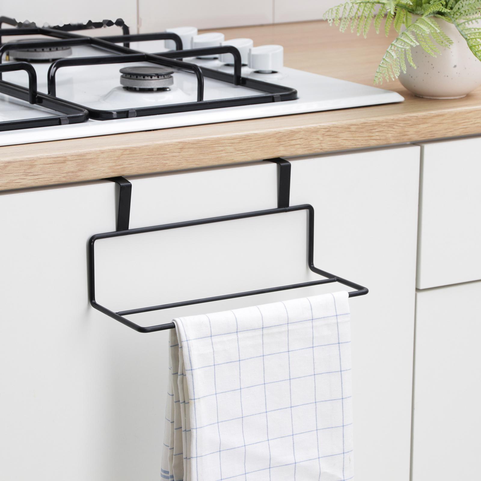 Держатель для полотенец на дверцу, 24,5×10×10 см, цвет чёрный