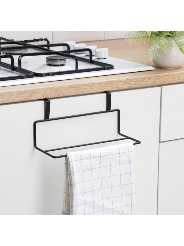 Держатель для полотенец на дверцу, 24,5×10×10 см, цвет чёрный