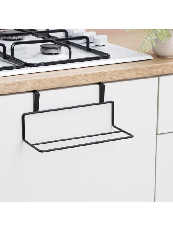 Держатель для полотенец на дверцу, 24,5×10×10 см, цвет чёрный