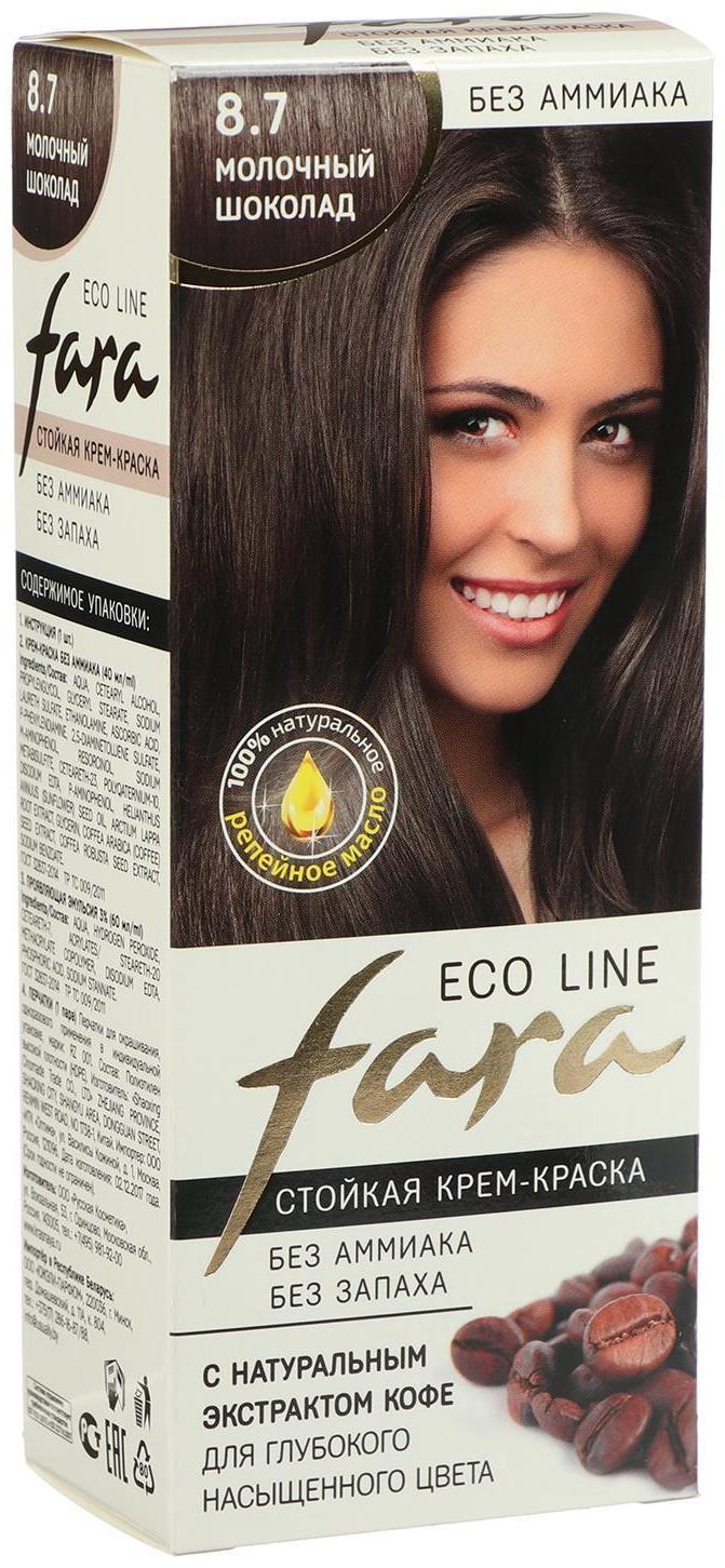 Краска для волос FARA Eco Line 8.7 молочный шоколад, 125 г