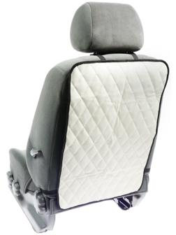 Защитная накидка на переднее сиденье, размер 40×60, экокожа, стеганная, белая