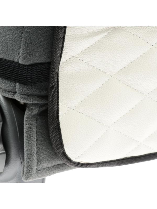 Защитная накидка на переднее сиденье 1 карман, 40×60, экокожа, стеганная, белая