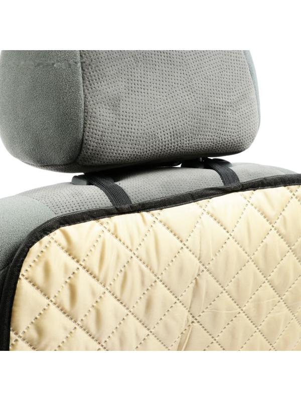 Защитная накидка на переднее сиденье 1 карман, 40×60 см, оксфорд, стеганная, бежевая