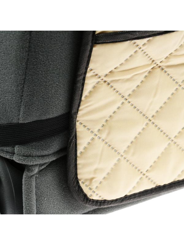 Защитная накидка на переднее сиденье 1 карман, 40×60 см, оксфорд, стеганная, бежевая