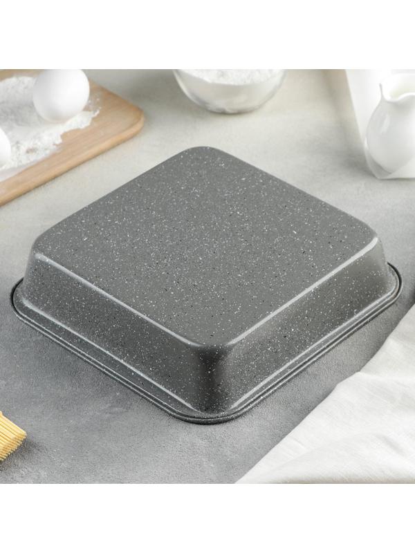 Противень Доляна «Элин. Мрамор», 22×23×5 см, антипригарное покрытие, цвет серый