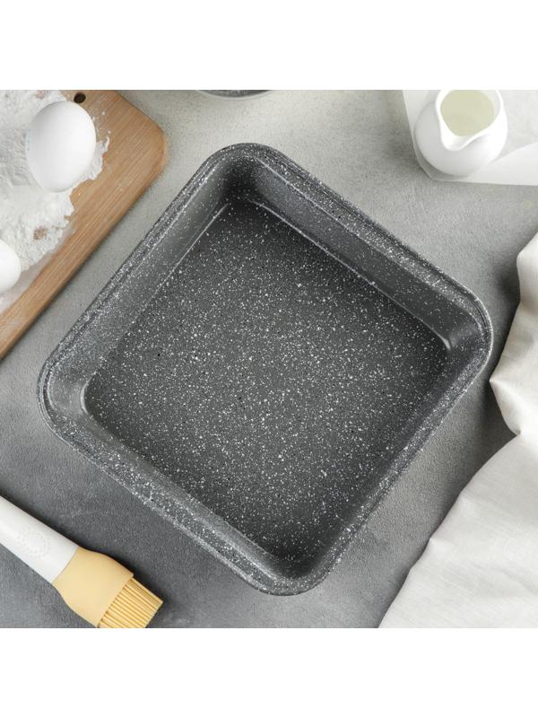 Противень Доляна «Элин. Мрамор», 22×23×5 см, антипригарное покрытие, цвет серый