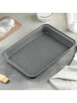 Противень для выпечки Доляна, 42×28,5×5 см, антипригарное покрытие, цвет серый