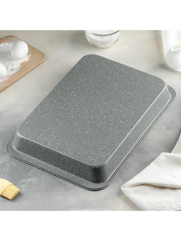 Противень для выпечки Доляна, 42×28,5×5 см, антипригарное покрытие, цвет серый