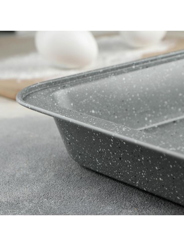 Противень для выпечки Доляна, 42×28,5×5 см, антипригарное покрытие, цвет серый
