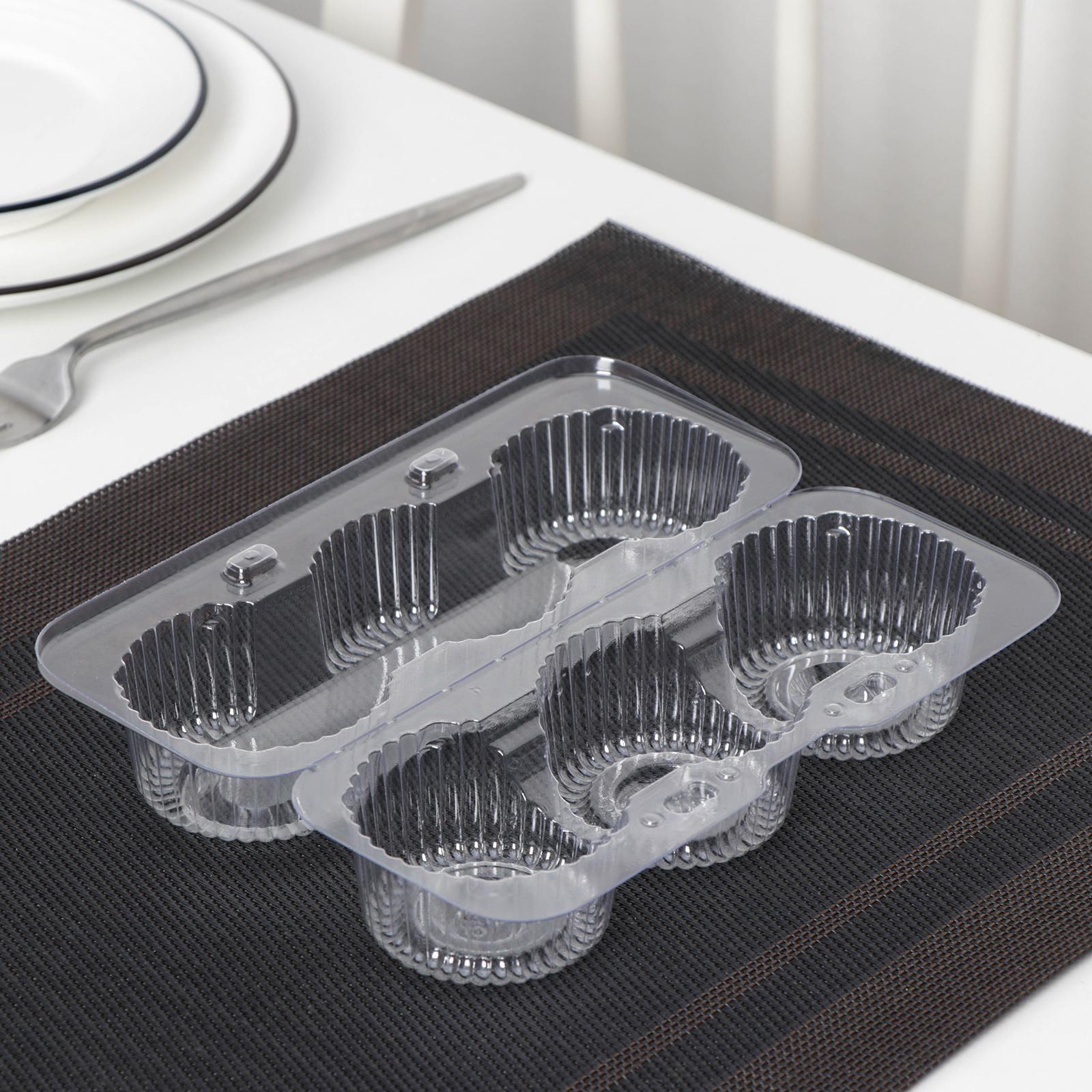 Контейнер одноразовый с неразьёмной крышкой, 19,4×7,9×6,8 см, цвет прозрачный