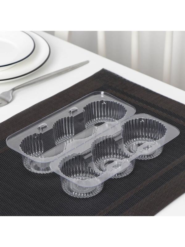 Контейнер одноразовый с неразьёмной крышкой, 19,4×7,9×6,8 см, цвет прозрачный