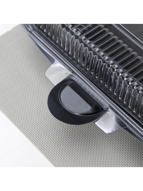 Тортовница одноразовая с крышкой, прямоугольная, 40,5×27,7×7,2 см, цвет прозрачный, чёрный