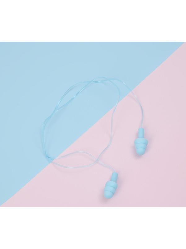 Беруши в пластиковом футляре, на силиконовом шнурке, 10 пар, цвет МИКС