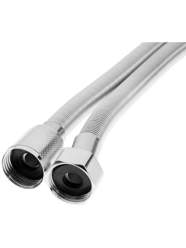 Душевой шланг ZEIN Z21PS, растягивающийся 150-200 см, гайки латунь, нержавеющая сталь