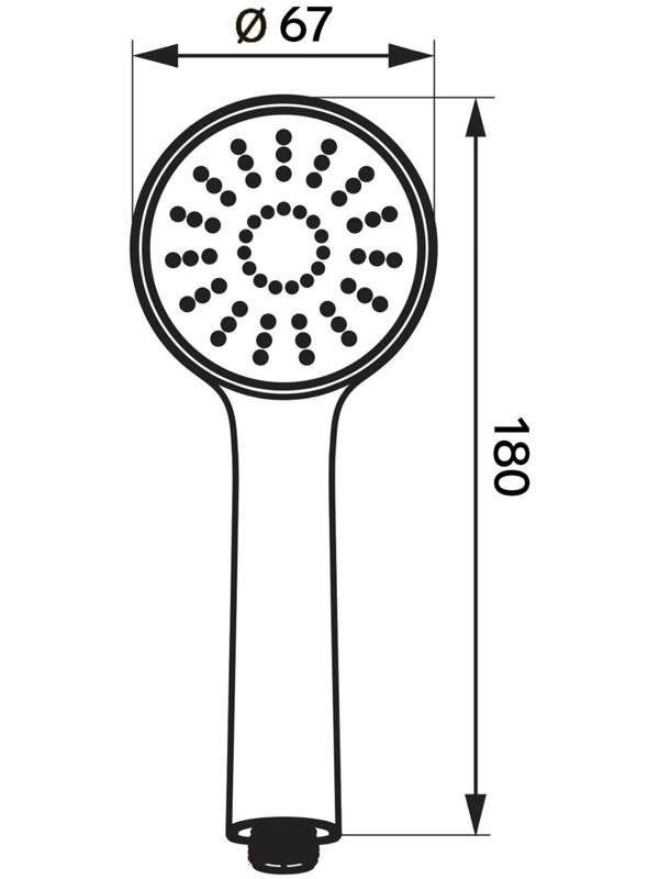 Душевая лейка ZEIN Z401, пластик, 1 режим, хром