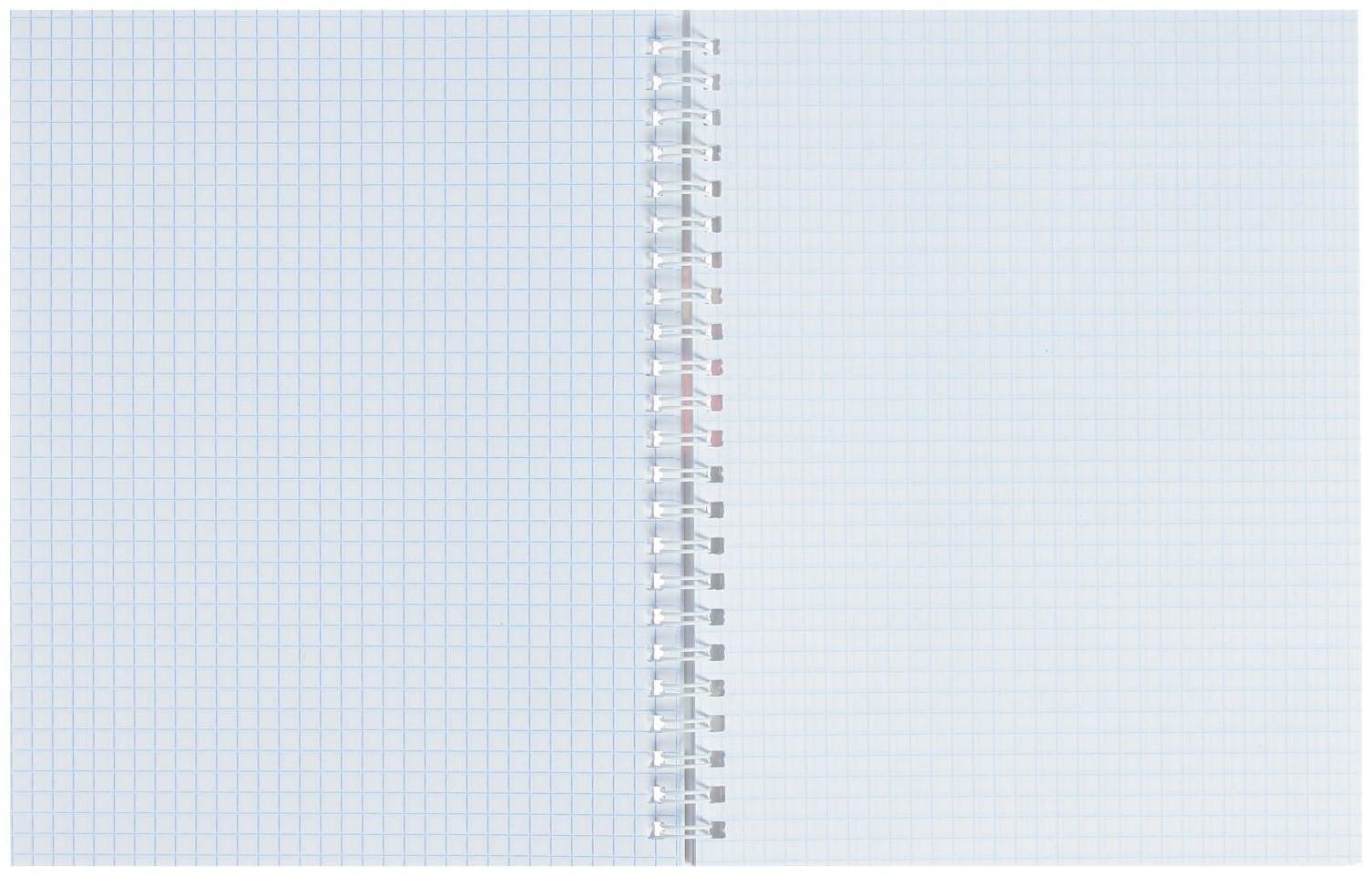 Тетрадь 60 листов в клетку на гребне 