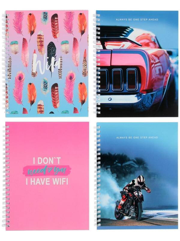 Тетрадь 60 листов в клетку на гребне 