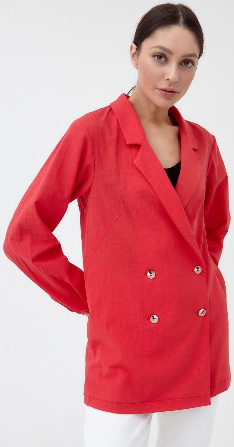 Жакет женский двубортный MIST р. 44, коралловый