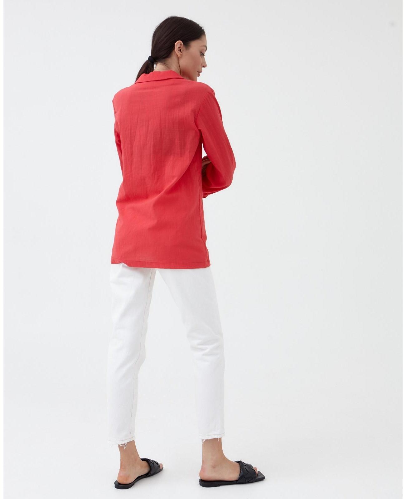 Жакет женский двубортный MIST р. 46, коралловый