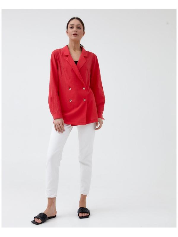 Жакет женский двубортный MIST р. 46, коралловый