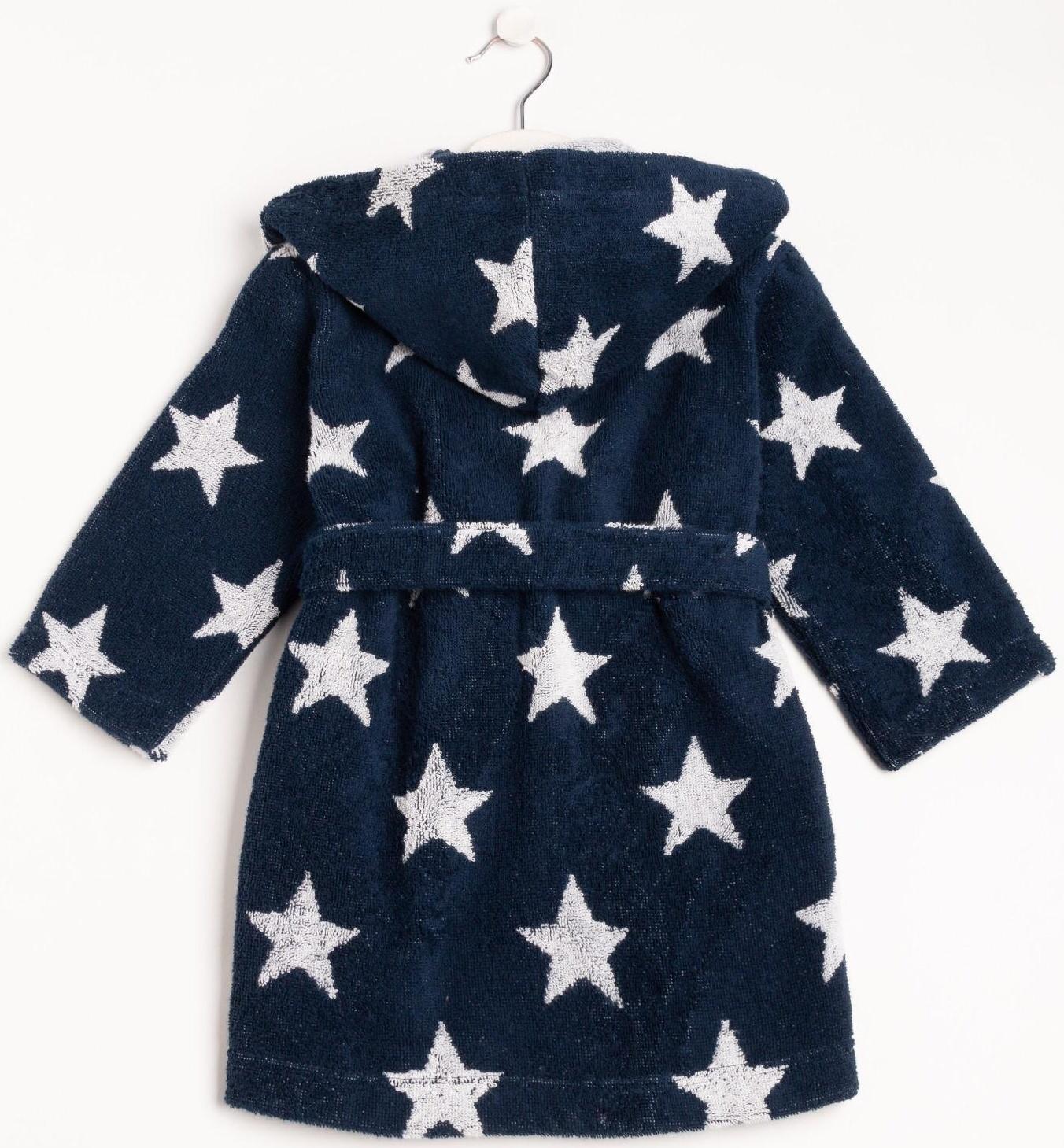 Халат махровый детский Крошка Я «Звездочки» размер 34, цвет синий, 100% хлопок 360 г/м2