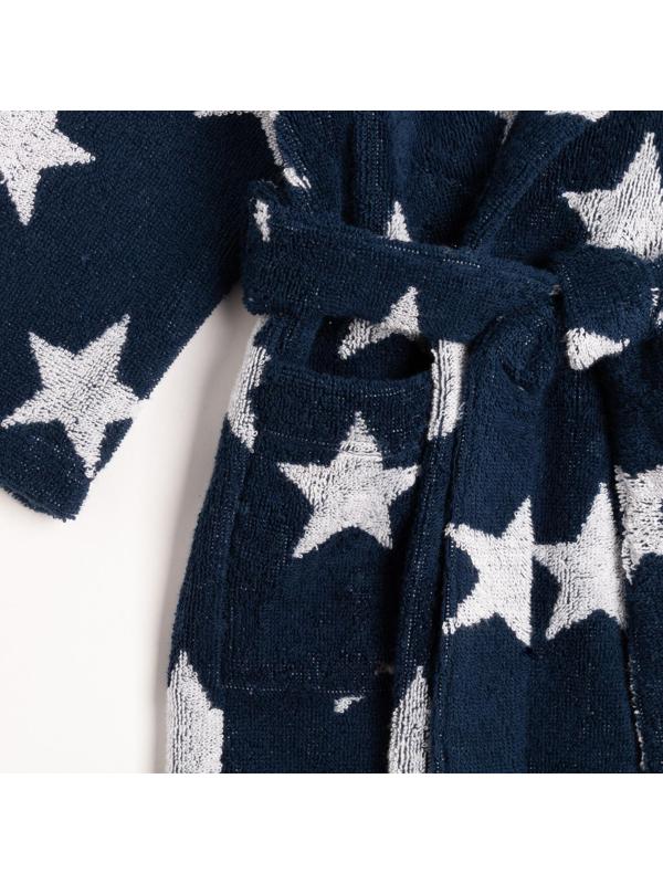 Халат махровый детский Крошка Я «Звездочки» размер 34, цвет синий, 100% хлопок 360 г/м2