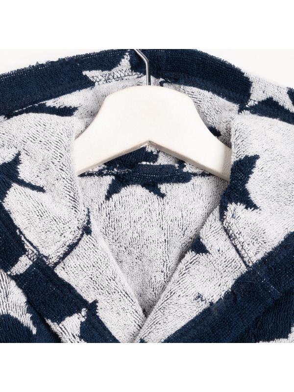 Халат махровый детский Крошка Я «Звездочки» размер 34, цвет синий, 100% хлопок 360 г/м2