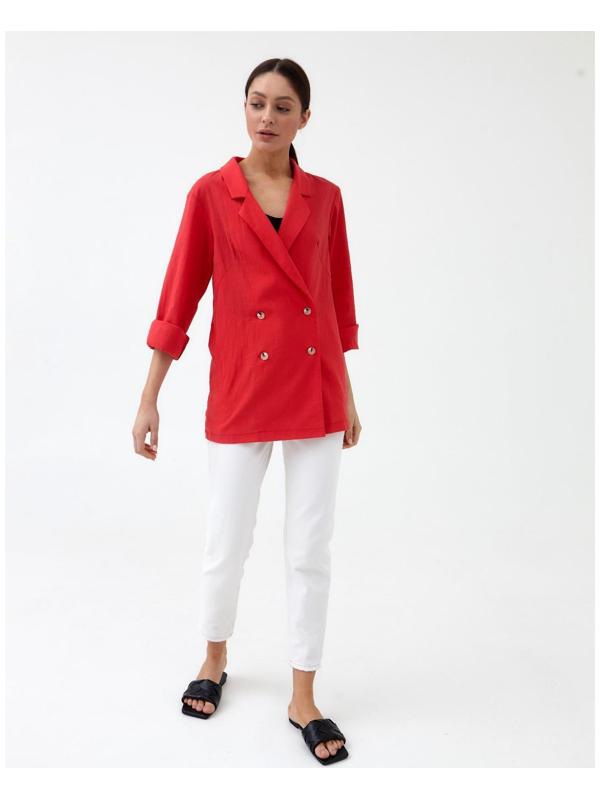 Жакет женский двубортный MIST р. 42, коралловый