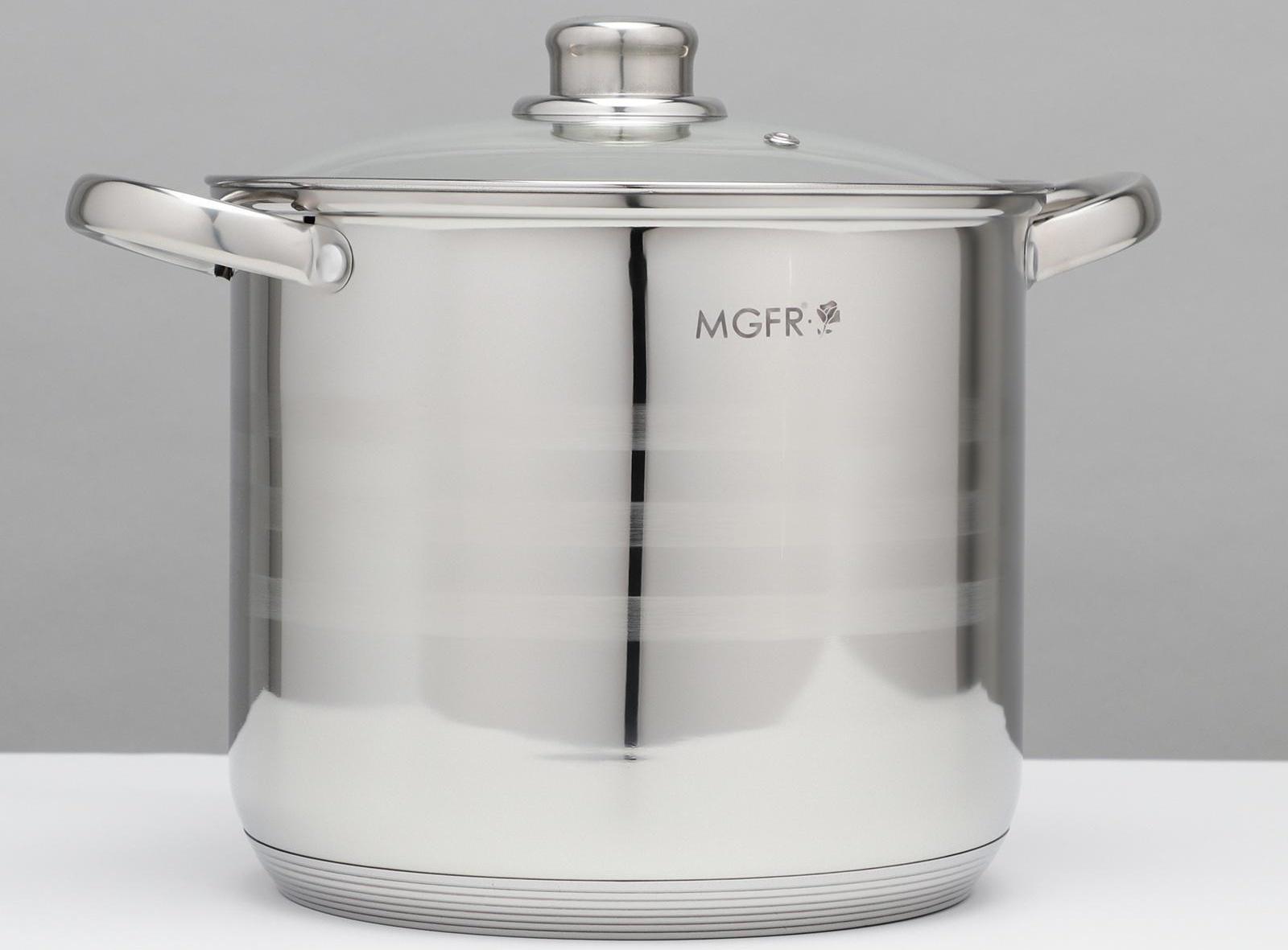 Набор кастрюль из нержавеющей стали «Абель», 4 предмета: 7 л, 9 л, 10 л, 12 л, крышки, индукция