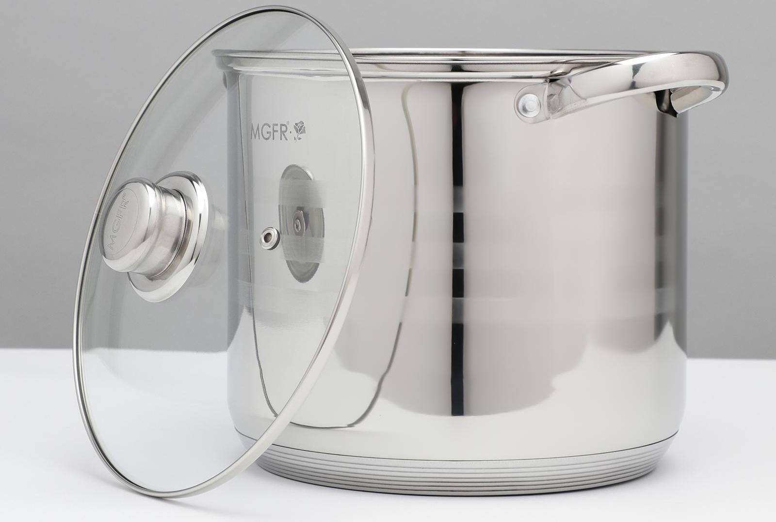 Набор кастрюль из нержавеющей стали «Абель», 4 предмета: 7 л, 9 л, 10 л, 12 л, крышки, индукция