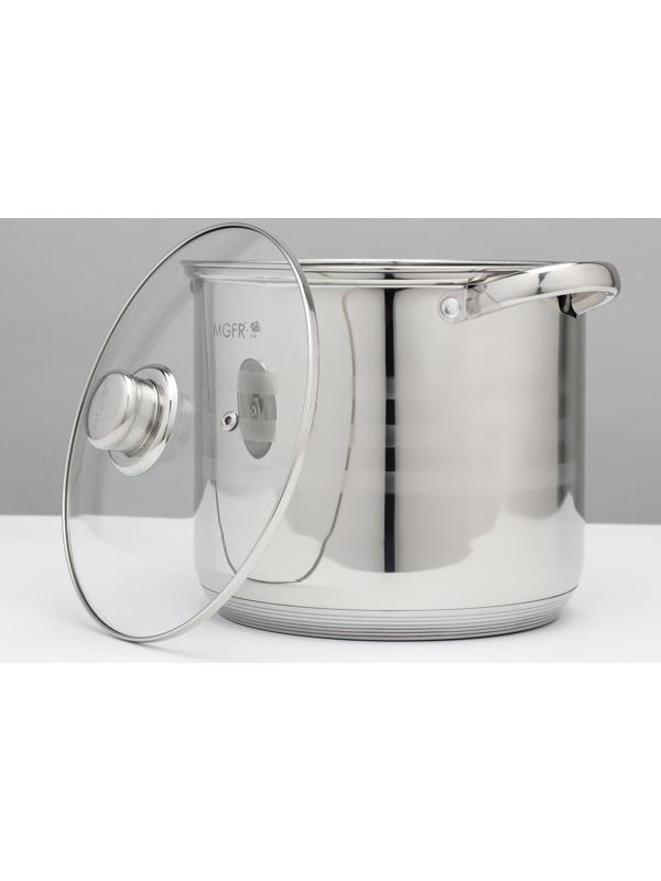 Набор кастрюль из нержавеющей стали «Абель», 4 предмета: 7 л, 9 л, 10 л, 12 л, крышки, индукция