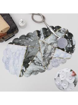 SPA-коврик для ванны на присосках Доляна «Геометрика», 35×65 см