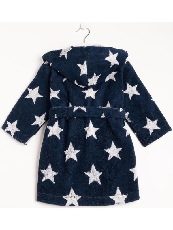 Халат махровый детский Крошка Я «Звездочки» размер 32, цвет синий, 100% хлопок 360 г/м2
