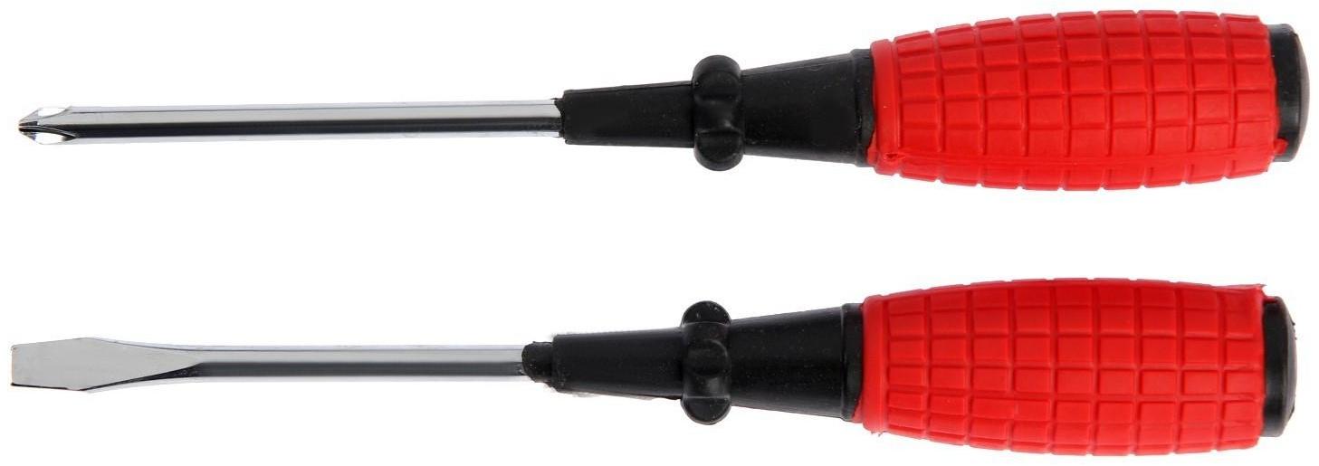 Набор отверток ЛОМ, обрезиненные рукоятки, PH2/SL6 х 100 мм, 2 шт.