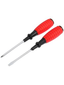 Набор отверток ЛОМ, обрезиненные рукоятки, PH2/SL6 х 100 мм, 2 шт.